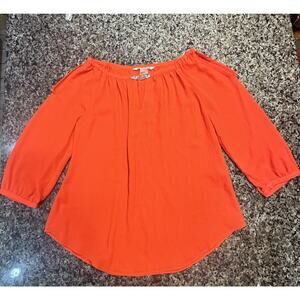 NYGARD Red Orange Off The Shoulder Top Size 8P
